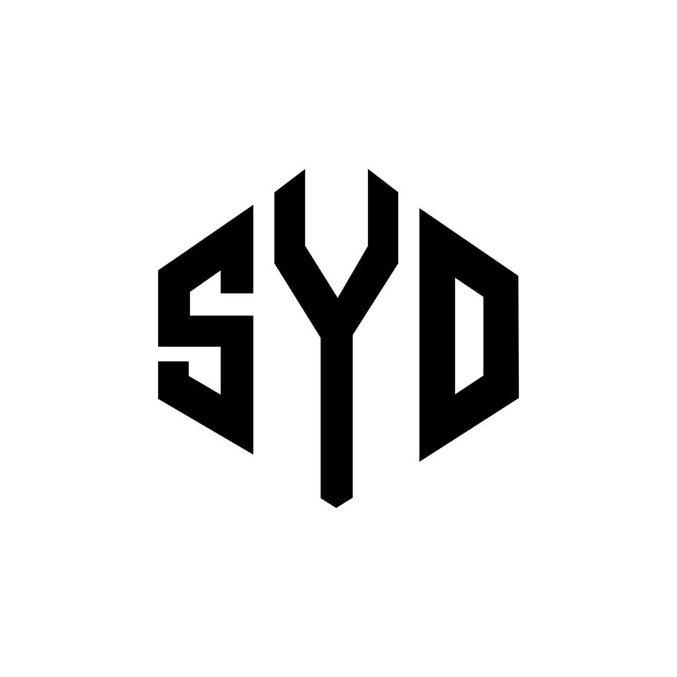 diseño de logotipo de letra syo con forma de polígono. diseño de logotipo en forma de cubo y polígono syo. Syo hexágono vector logo plantilla colores blanco y negro. monograma syo, logotipo empresarial y inmobiliario.