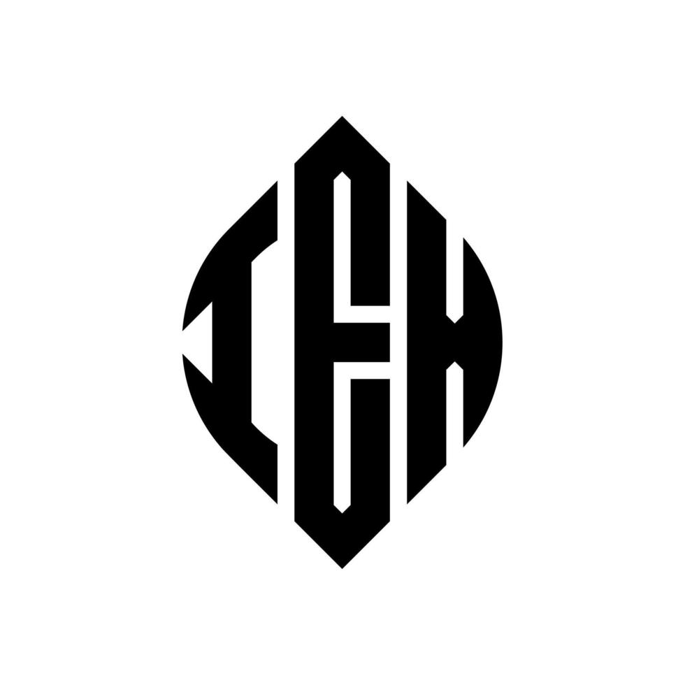 IEX circle letter logo design with circle and ellipse shape. IEX ellipse letters with typographic style. The three initials form a circle logo. IEX Circle Emblem Abstract Monogram Letter Mark Vector. vector