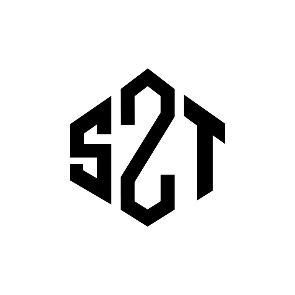 SZT letter logo design with polygon shape. SZT polygon and cube shape logo design. SZT hexagon vector logo template white and black colors. SZT monogram, business and real estate logo.