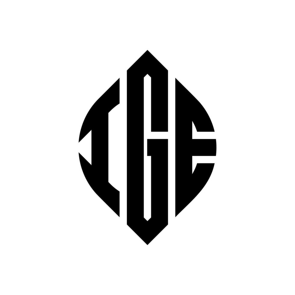 diseño de logotipo de letra de círculo ige con forma de círculo y elipse. ige letras elipses con estilo tipográfico. las tres iniciales forman un logo circular. vector de marca de letra de monograma abstracto del emblema del círculo ige.