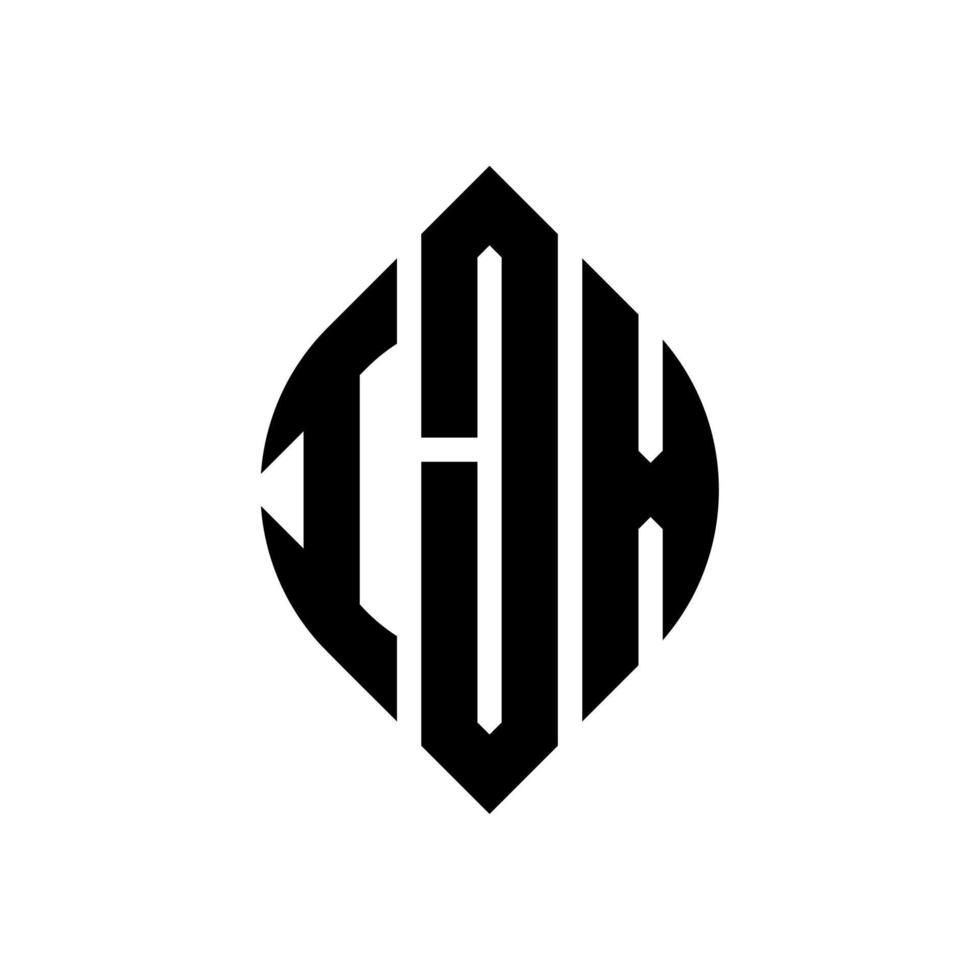 Diseño de logotipo de letra circular ijx con forma de círculo y elipse. letras de elipse ijx con estilo tipográfico. las tres iniciales forman un logo circular. vector de marca de letra de monograma abstracto del emblema del círculo ijx.