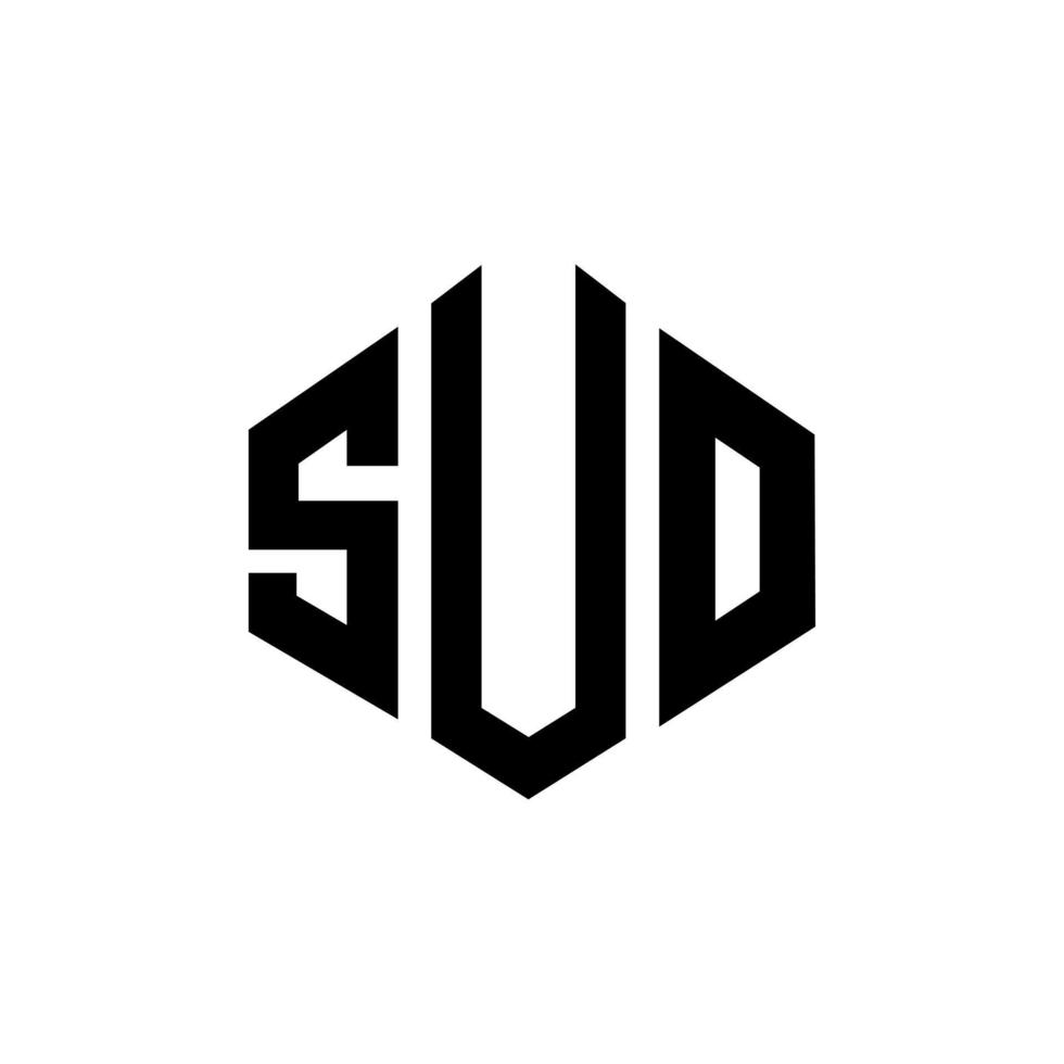 diseño de logotipo de letra suo con forma de polígono. suo polígono y diseño de logotipo en forma de cubo. suo hexágono vector logo plantilla colores blanco y negro. suo monograma, logotipo comercial e inmobiliario.