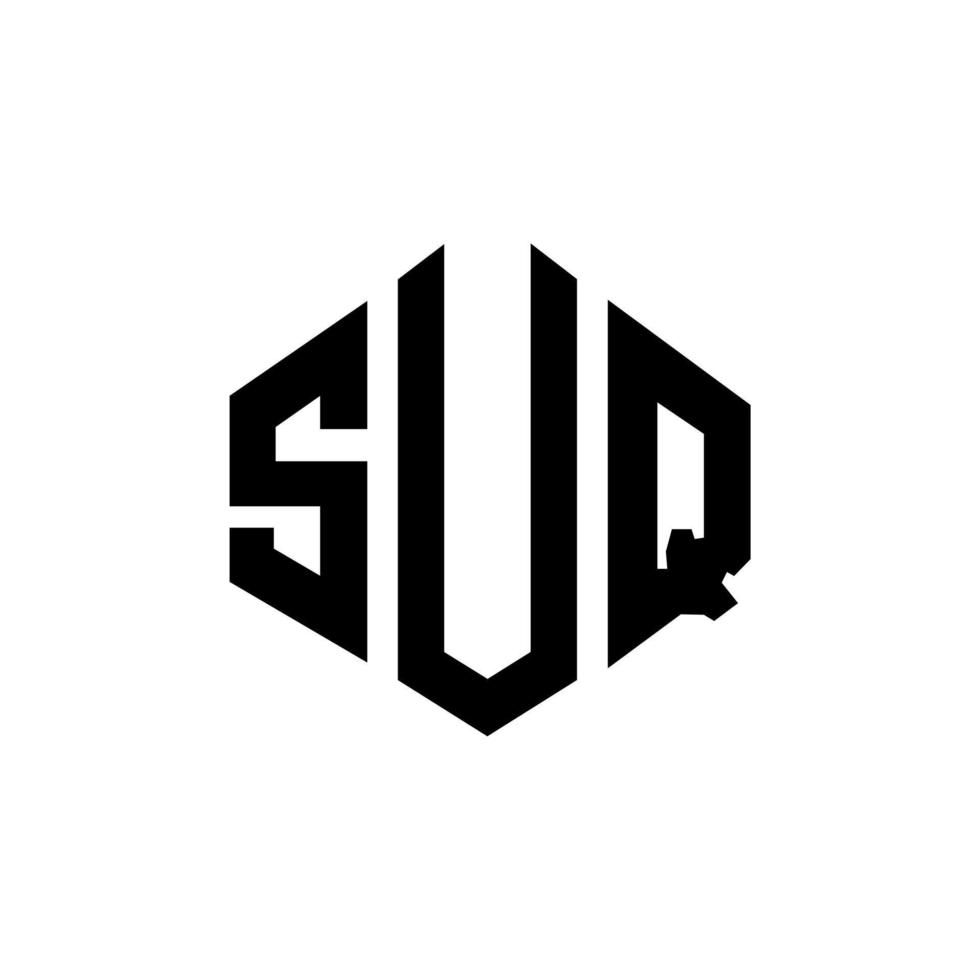 diseño de logotipo de letra suq con forma de polígono. suq polígono y diseño de logotipo en forma de cubo. suq hexágono vector logo plantilla colores blanco y negro. monograma suq, logotipo comercial e inmobiliario.