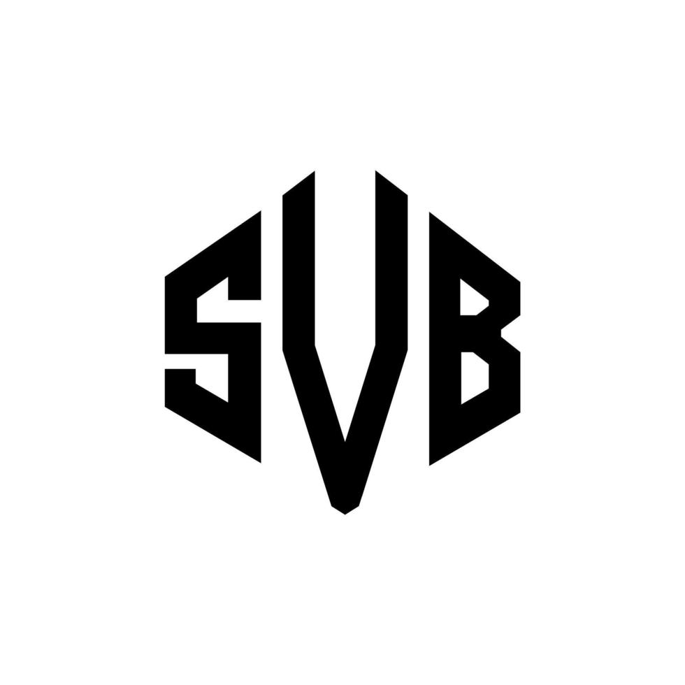 SVB letter logo design with polygon shape. SVB polygon and cube shape logo design. SVB hexagon vector logo template white and black colors. SVB monogram, business and real estate logo.