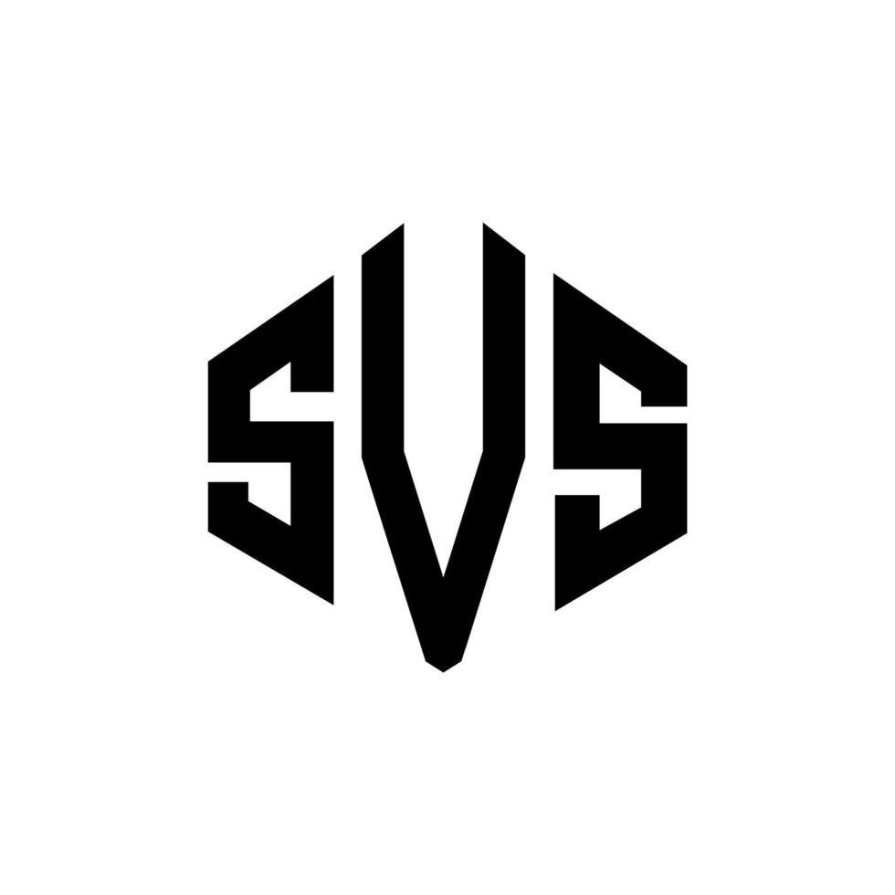 diseño de logotipo de letra svs con forma de polígono. diseño de logotipo en forma de cubo y polígono svs. plantilla de logotipo vectorial hexagonal svs colores blanco y negro. monograma svs, logotipo empresarial y inmobiliario. vector