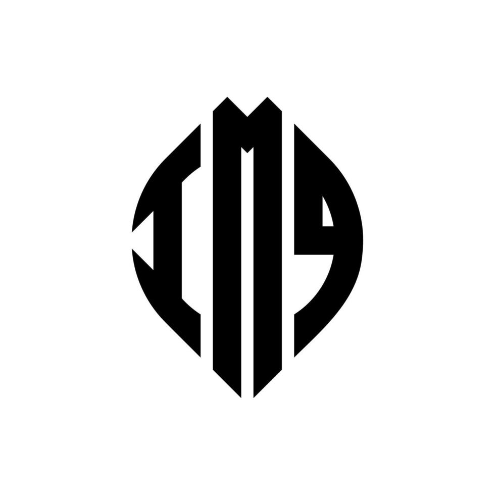 Diseño de logotipo de letra de círculo imq con forma de círculo y elipse. imq letras elipses con estilo tipográfico. las tres iniciales forman un logo circular. vector de marca de letra de monograma abstracto del emblema del círculo imq.