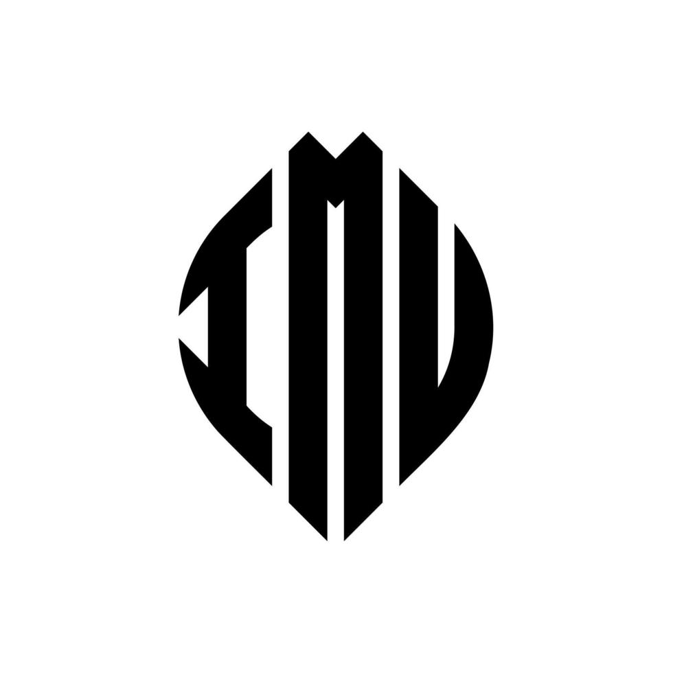 diseño de logotipo de letra de círculo imu con forma de círculo y elipse. imu letras elipses con estilo tipográfico. las tres iniciales forman un logo circular. vector de marca de letra de monograma abstracto del emblema del círculo imu.
