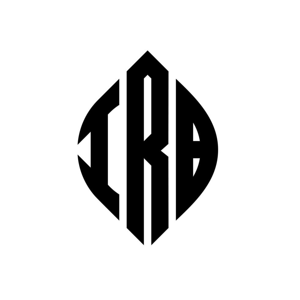 IRB circle letter logo design with circle and ellipse shape. IRB ellipse letters with typographic style. The three initials form a circle logo. IRB Circle Emblem Abstract Monogram Letter Mark Vector. vector