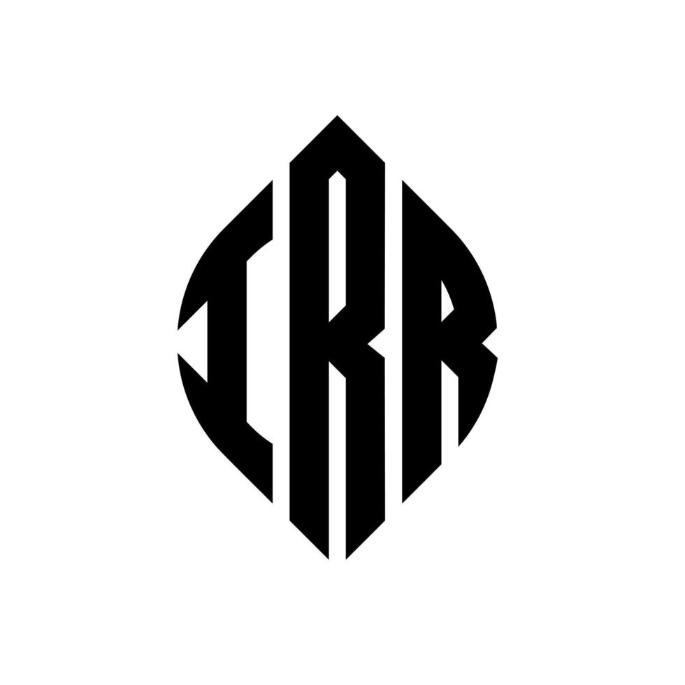 diseño de logotipo de letra de círculo irr con forma de círculo y elipse. irr letras elipses con estilo tipográfico. las tres iniciales forman un logo circular. vector de marca de letra de monograma abstracto del emblema del círculo irr.