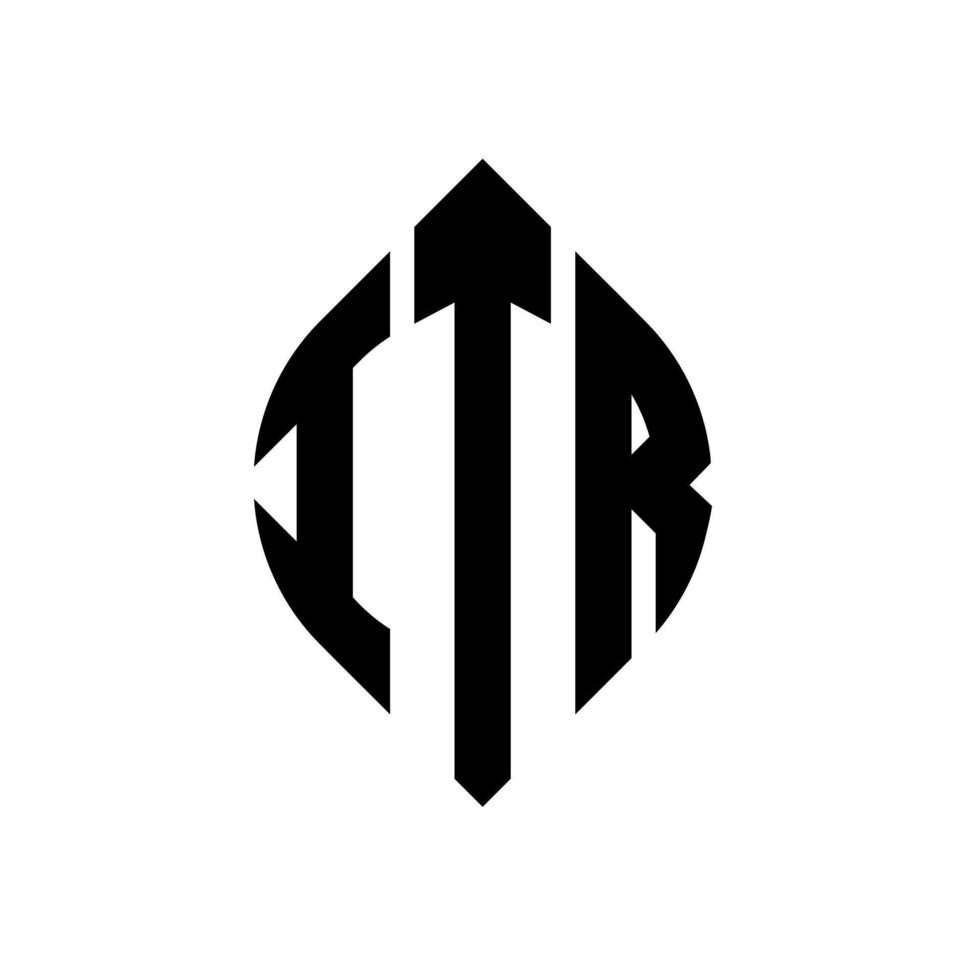 diseño de logotipo de letra de círculo itr con forma de círculo y elipse. itr letras elipses con estilo tipográfico. las tres iniciales forman un logo circular. vector de marca de letra de monograma abstracto del emblema del círculo itr.