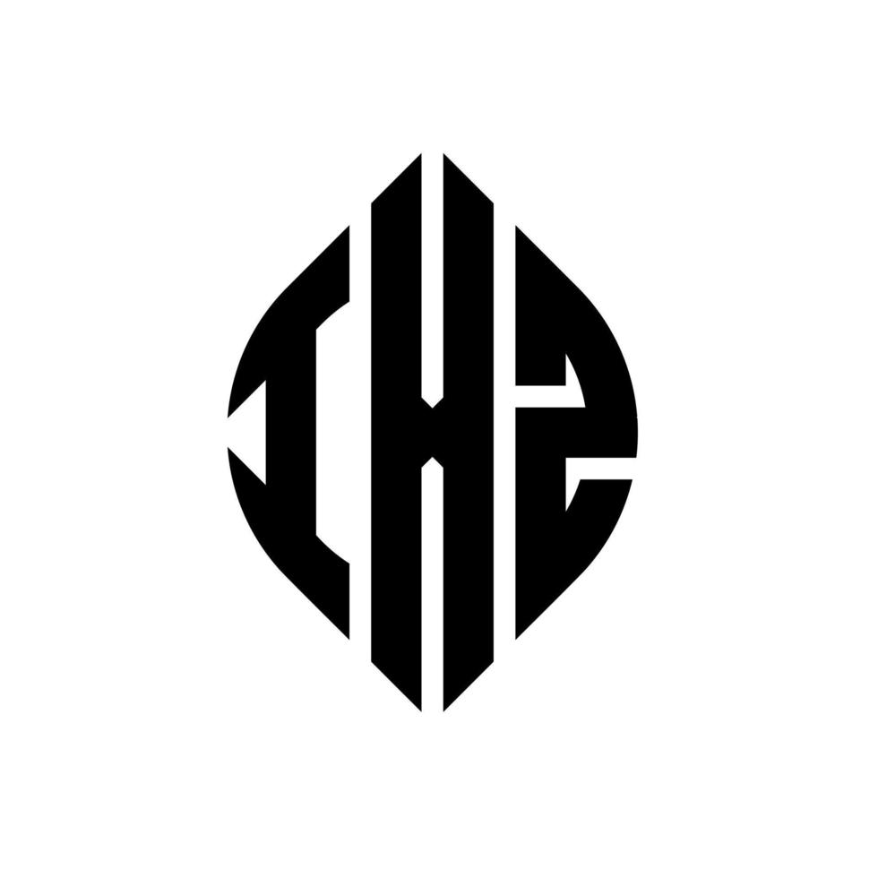 IXZ circle letter logo design with circle and ellipse shape. IXZ ellipse letters with typographic style. The three initials form a circle logo. IXZ Circle Emblem Abstract Monogram Letter Mark Vector. vector