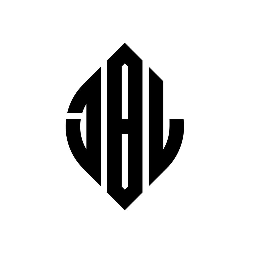 JBL circle letter logo design with circle and ellipse shape. JBL ellipse letters with typographic style. The three initials form a circle logo. JBL Circle Emblem Abstract Monogram Letter Mark Vector. vector