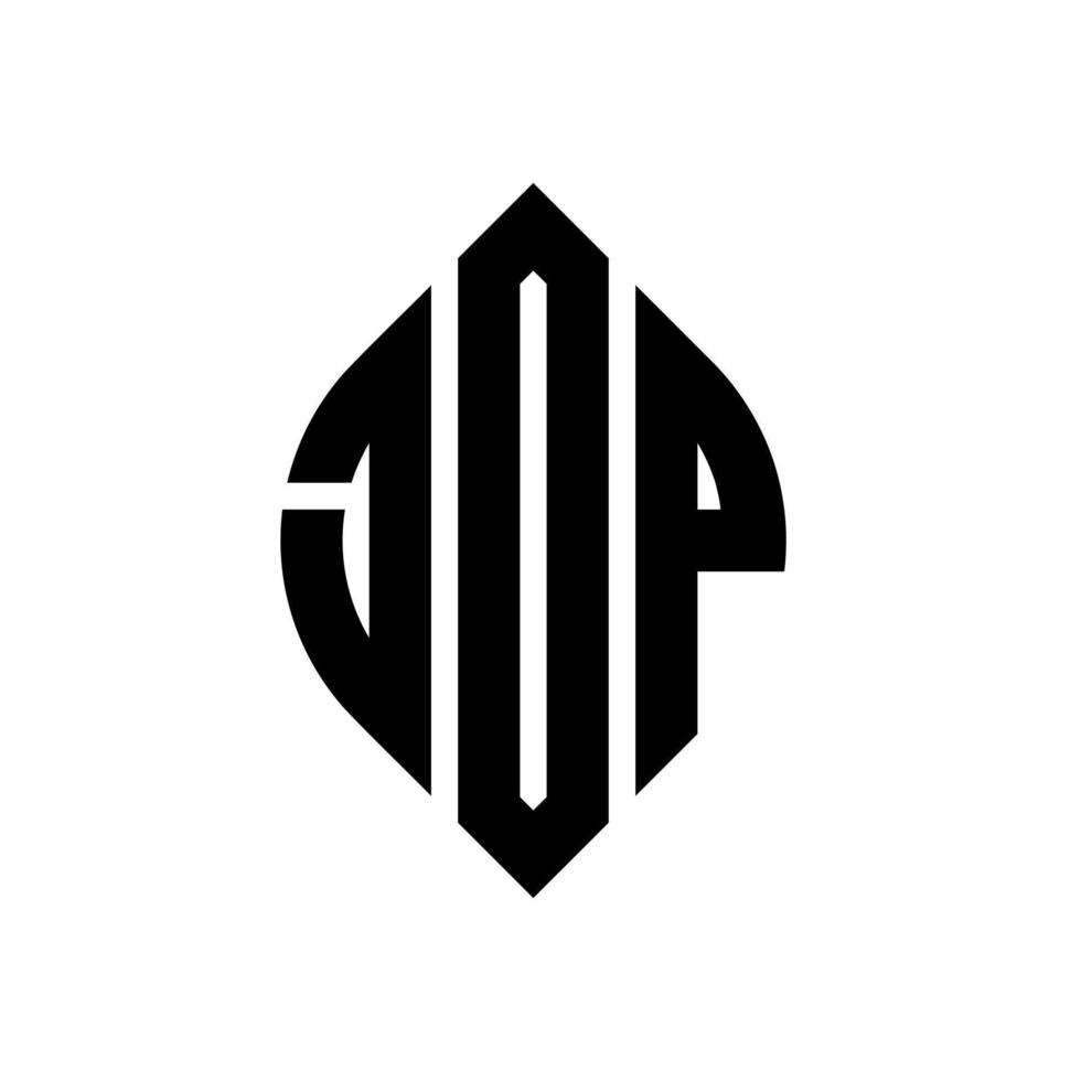 diseño de logotipo de letra circular jdp con forma de círculo y elipse. jdp letras elipses con estilo tipográfico. las tres iniciales forman un logo circular. jdp círculo emblema resumen monograma letra marca vector. vector