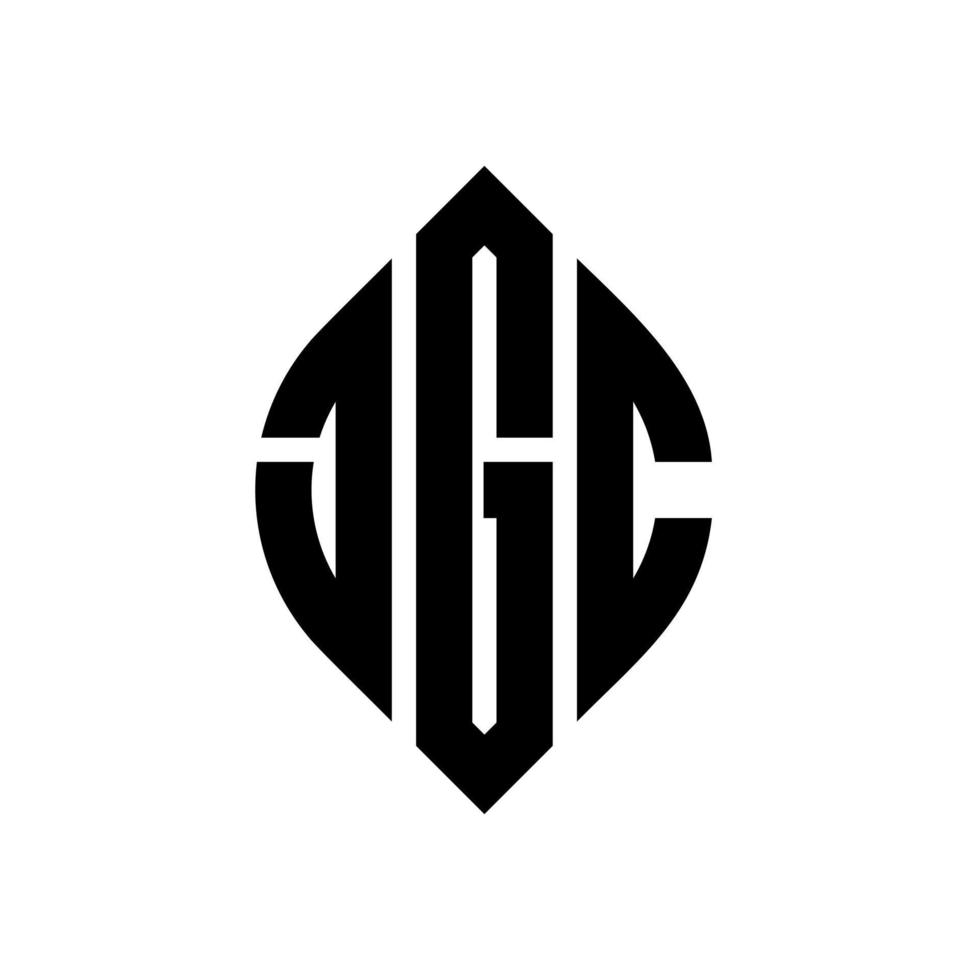 JGC circle letter logo design with circle and ellipse shape. JGC ellipse letters with typographic style. The three initials form a circle logo. JGC Circle Emblem Abstract Monogram Letter Mark Vector. vector