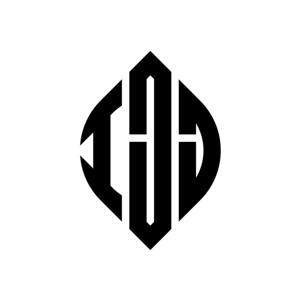 Diseño de logotipo de letra circular ijj con forma de círculo y elipse. letras de elipse ijj con estilo tipográfico. las tres iniciales forman un logo circular. vector de marca de letra de monograma abstracto del emblema del círculo ijj.