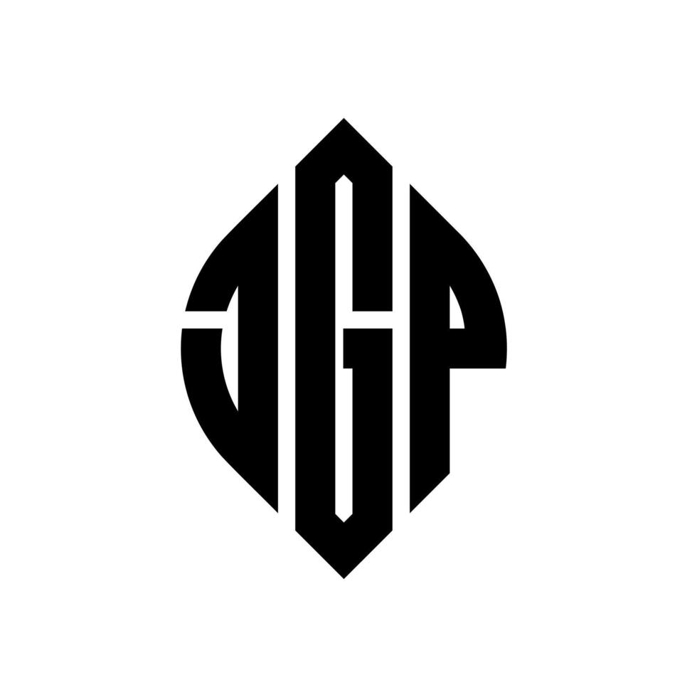 diseño de logotipo de letra de círculo jgp con forma de círculo y elipse. jgp letras elipses con estilo tipográfico. las tres iniciales forman un logo circular. vector de marca de letra de monograma abstracto del emblema del círculo jgp.