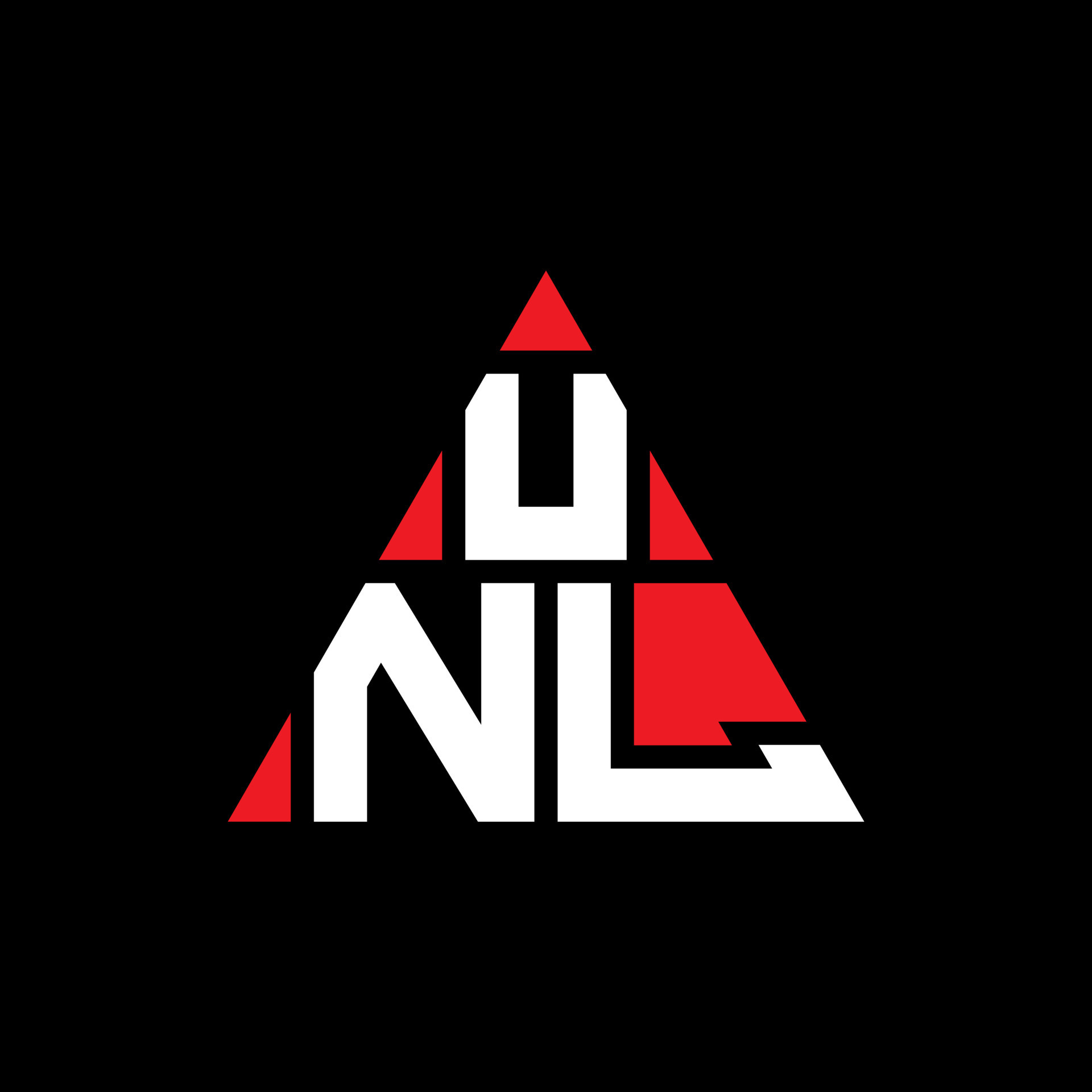 unl diseño de logotipo de letra triangular con forma de triángulo