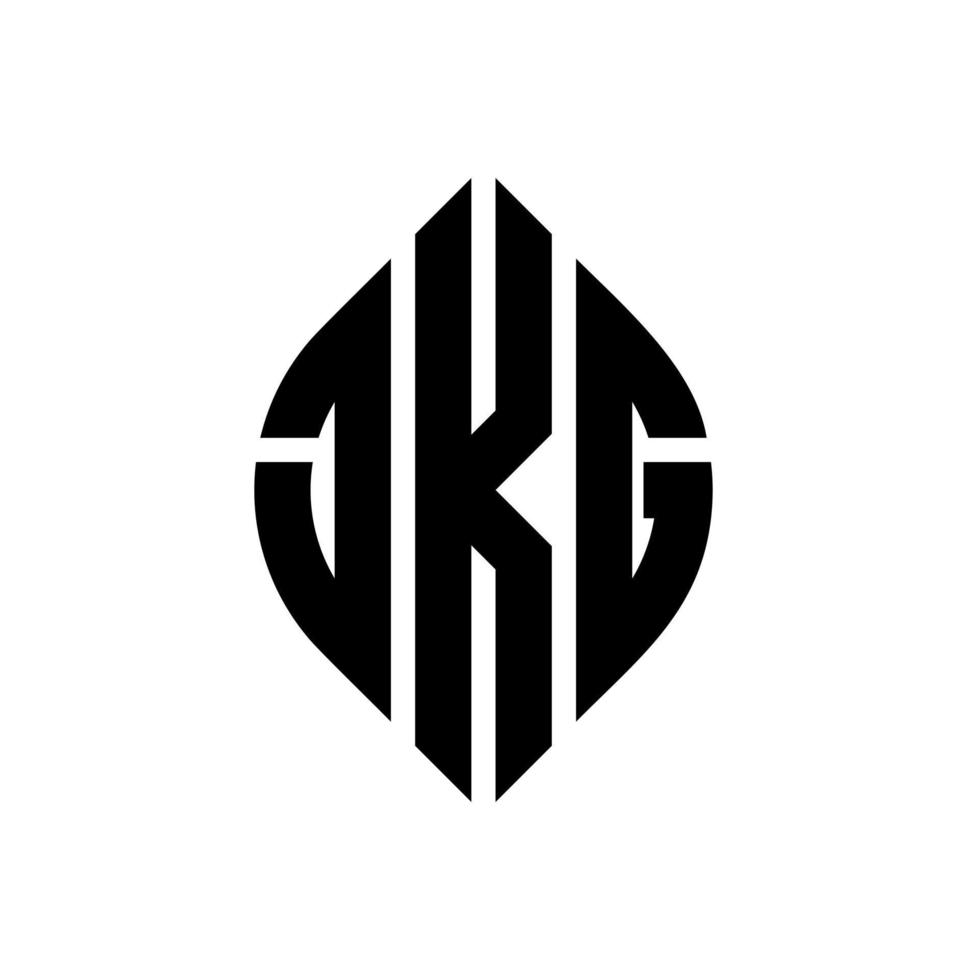JKG circle letter logo design with circle and ellipse shape. JKG ellipse letters with typographic style. The three initials form a circle logo. JKG Circle Emblem Abstract Monogram Letter Mark Vector. vector