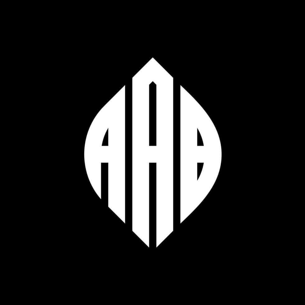 AAB circle letter logo design with circle and ellipse shape. AAB ellipse letters with typographic style. The three initials form a circle logo. AAB Circle Emblem Abstract Monogram Letter Mark Vector. vector