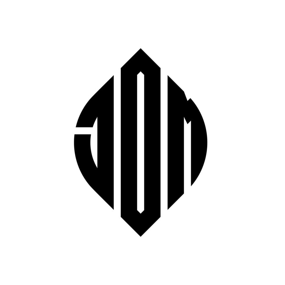 diseño de logotipo de letra de círculo jom con forma de círculo y elipse. jom letras elipses con estilo tipográfico. las tres iniciales forman un logo circular. vector de marca de letra de monograma abstracto del emblema del círculo jom.