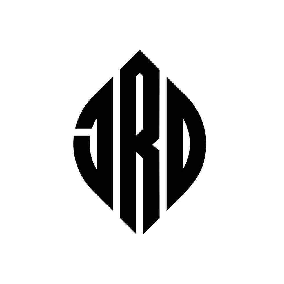 jrd diseño de logotipo de letra circular con forma de círculo y elipse. letras de elipse jrd con estilo tipográfico. las tres iniciales forman un logo circular. jrd círculo emblema resumen monograma letra marca vector. vector