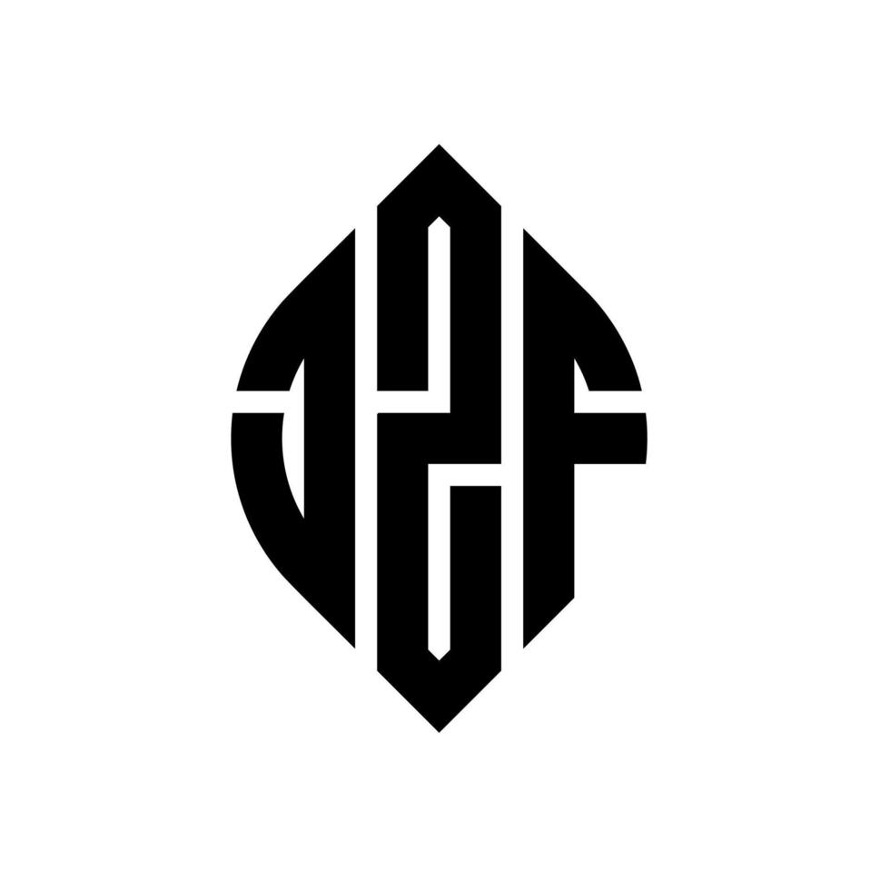 diseño de logotipo de letra de círculo jzf con forma de círculo y elipse. jzf letras elipses con estilo tipográfico. las tres iniciales forman un logo circular. jzf círculo emblema resumen monograma letra marca vector. vector