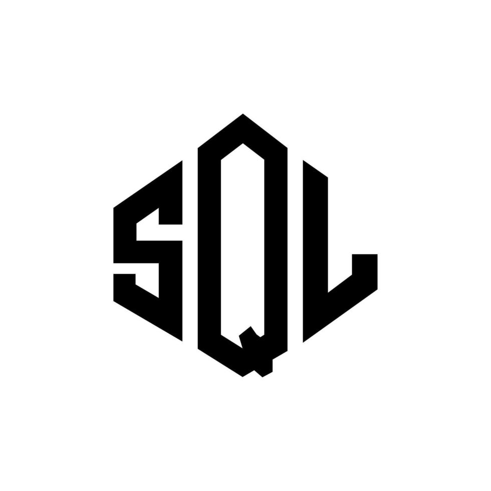 SQL letter logo design with polygon shape. SQL polygon and cube shape logo design. SQL hexagon vector logo template white and black colors. SQL monogram, business and real estate logo.