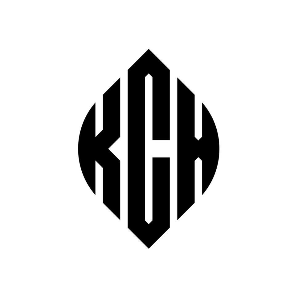 diseño de logotipo de letra de círculo kcx con forma de círculo y elipse. kcx elipse letras con estilo tipográfico. las tres iniciales forman un logo circular. vector de marca de letra de monograma abstracto del emblema del círculo kcx.