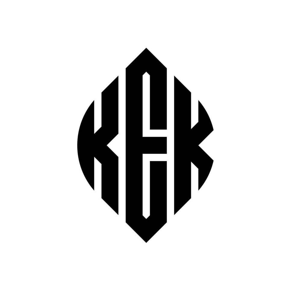 diseño de logotipo de letra de círculo kek con forma de círculo y elipse. kek letras elipses con estilo tipográfico. las tres iniciales forman un logo circular. vector de marca de letra de monograma abstracto del emblema del círculo kek.