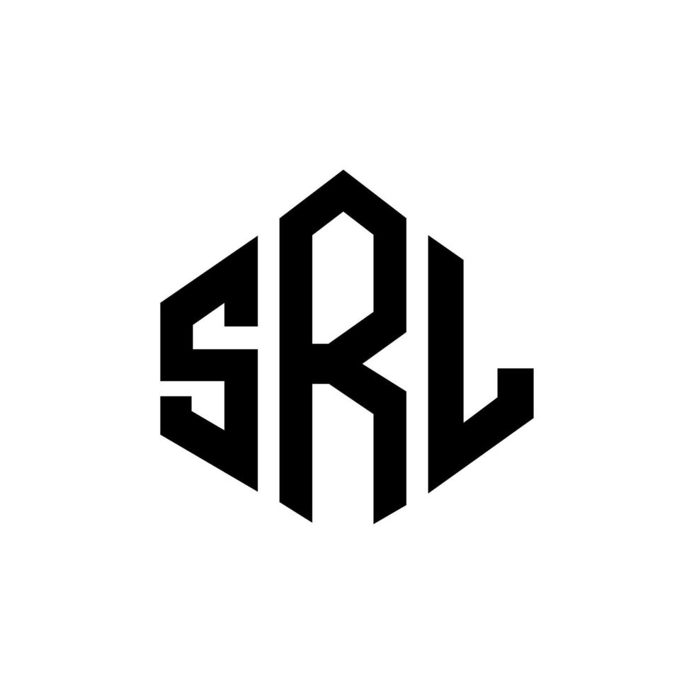 diseño de logotipo de letra srl con forma de polígono. srl polígono y diseño de logotipo en forma de cubo. plantilla de logotipo vectorial hexagonal srl colores blanco y negro. monograma srl, logotipo comercial e inmobiliario. vector