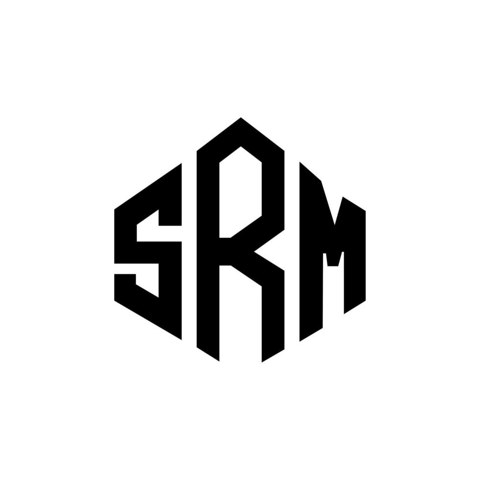 SRM letter logo design with polygon shape. SRM polygon and cube shape logo design. SRM hexagon vector logo template white and black colors. SRM monogram, business and real estate logo.