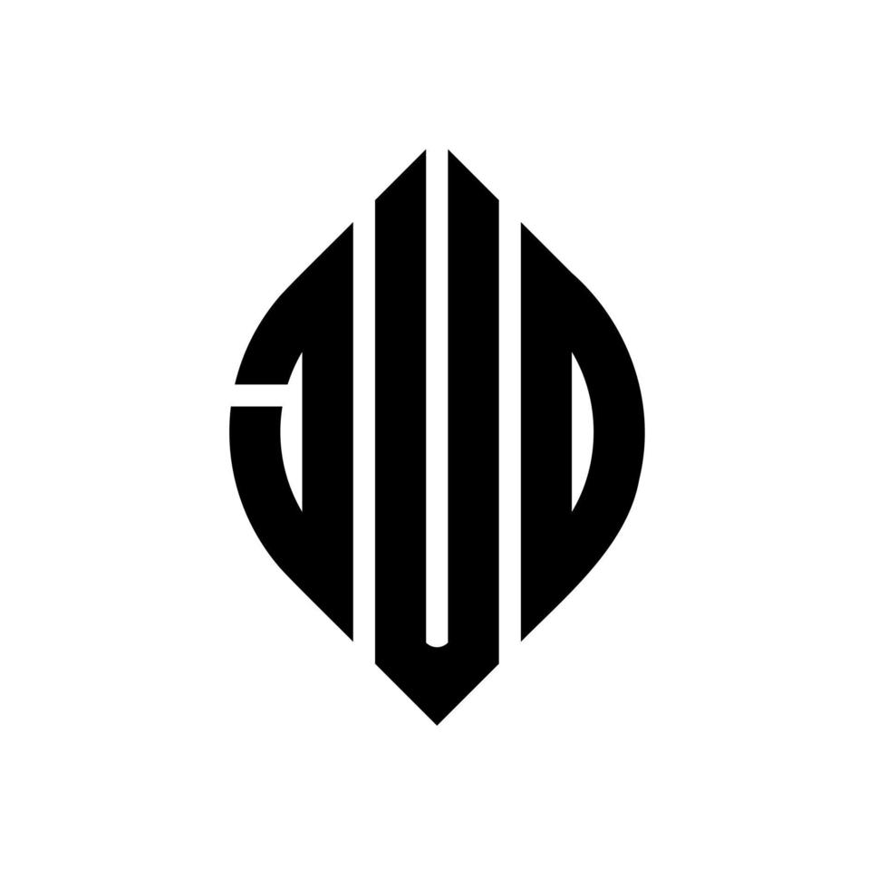 diseño de logotipo de letra de círculo jud con forma de círculo y elipse. jud letras elipses con estilo tipográfico. las tres iniciales forman un logo circular. vector de marca de letra de monograma abstracto del emblema del círculo jud.