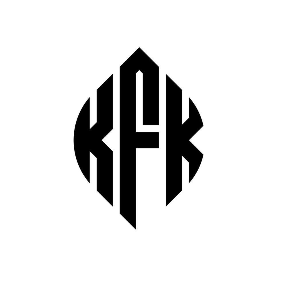 diseño de logotipo de letra de círculo kfk con forma de círculo y elipse. kfk elipse letras con estilo tipográfico. las tres iniciales forman un logo circular. vector de marca de letra de monograma abstracto del emblema del círculo kfk.