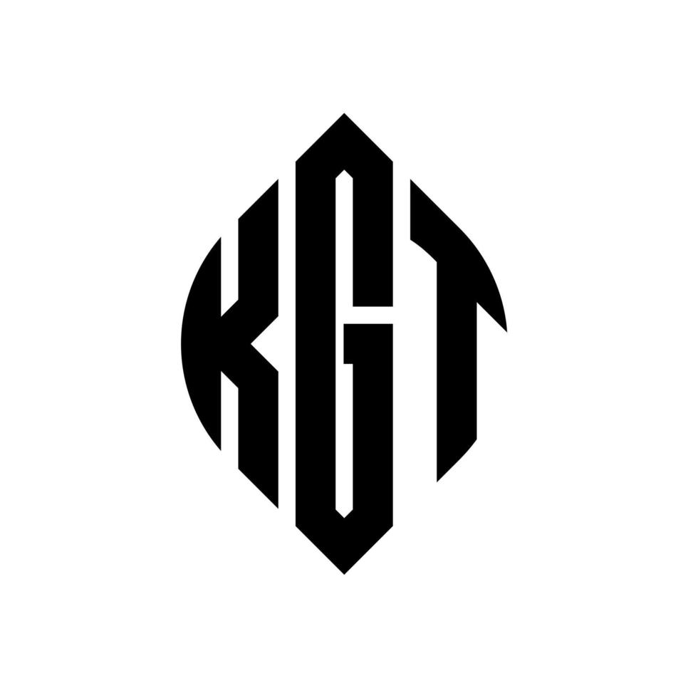 diseño de logotipo de letra de círculo kgt con forma de círculo y elipse. kgt elipse letras con estilo tipográfico. las tres iniciales forman un logo circular. vector de marca de letra de monograma abstracto del emblema del círculo kgt.