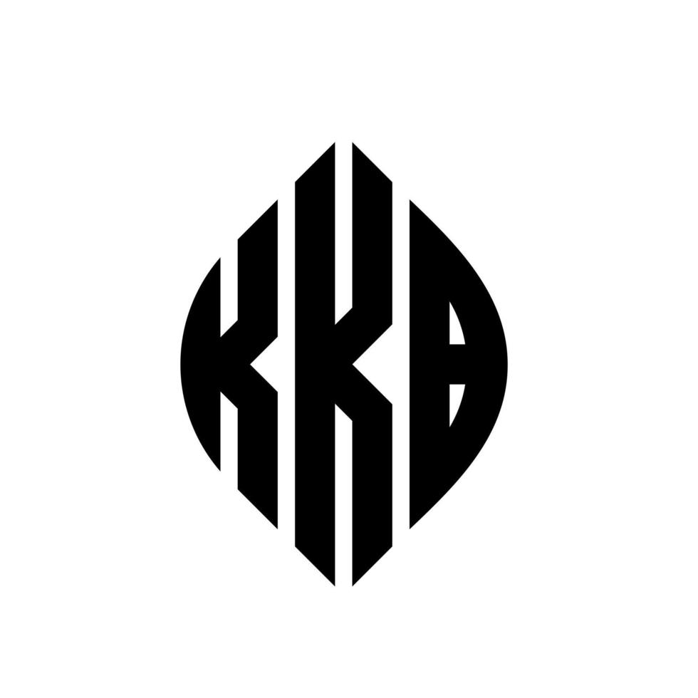 KKB circle letter logo design with circle and ellipse shape. KKB ellipse letters with typographic style. The three initials form a circle logo. KKB Circle Emblem Abstract Monogram Letter Mark Vector. vector