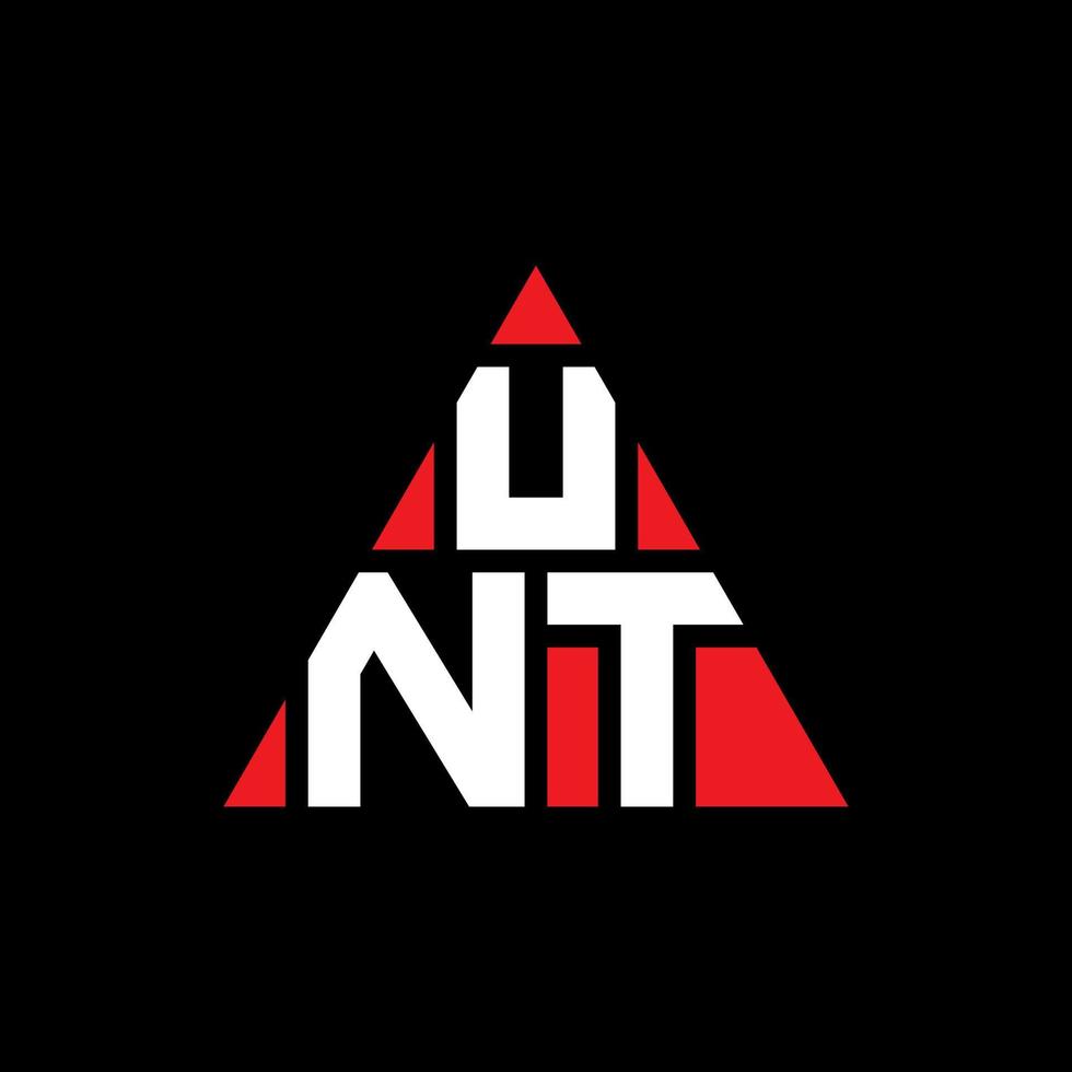 UNT triangle letter logo design with triangle shape. UNT triangle logo design monogram. UNT triangle vector logo template with red color. UNT triangular logo Simple, Elegant, and Luxurious Logo.