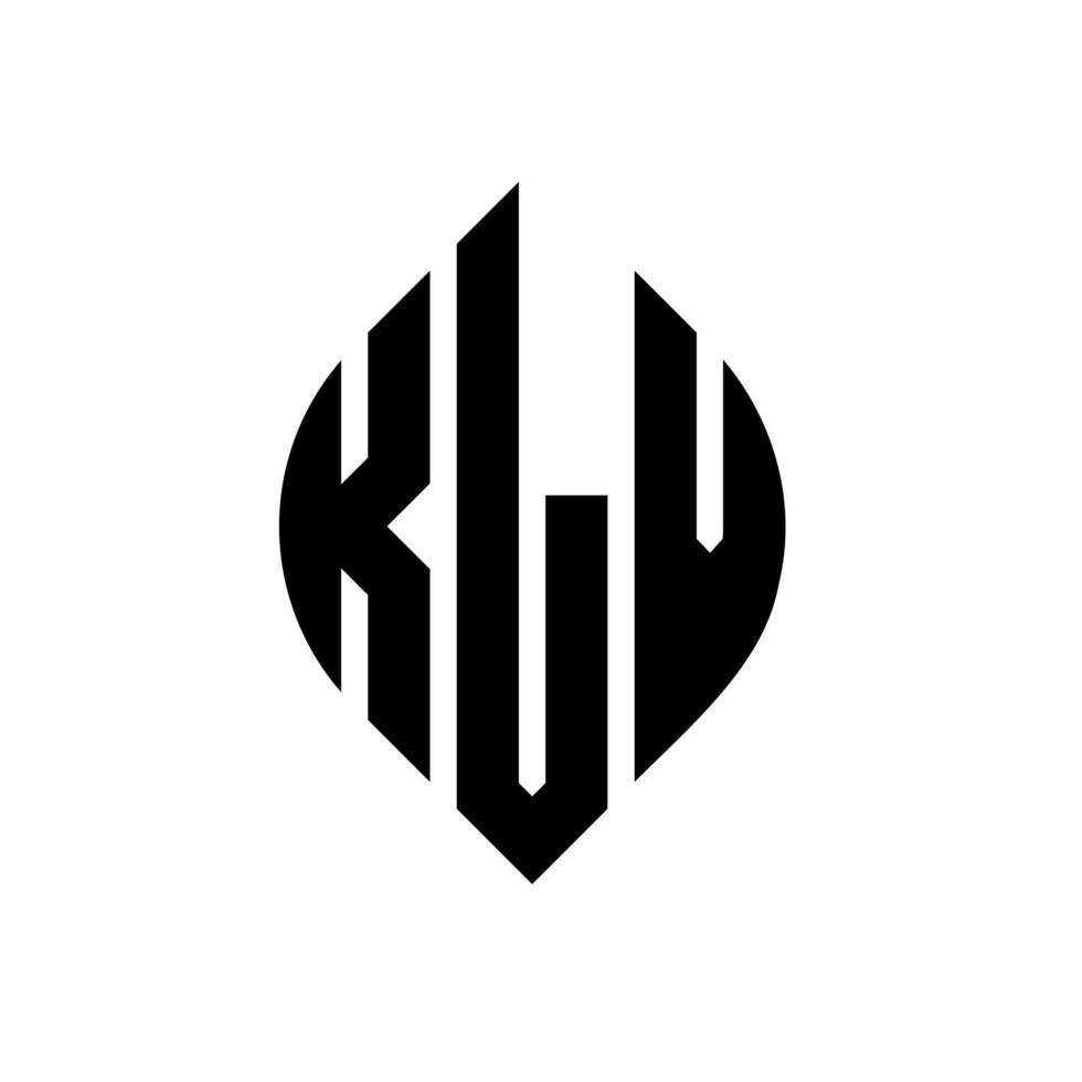 diseño de logotipo de letra de círculo klv con forma de círculo y elipse. klv letras elipses con estilo tipográfico. las tres iniciales forman un logo circular. klv círculo emblema resumen monograma letra marca vector. vector