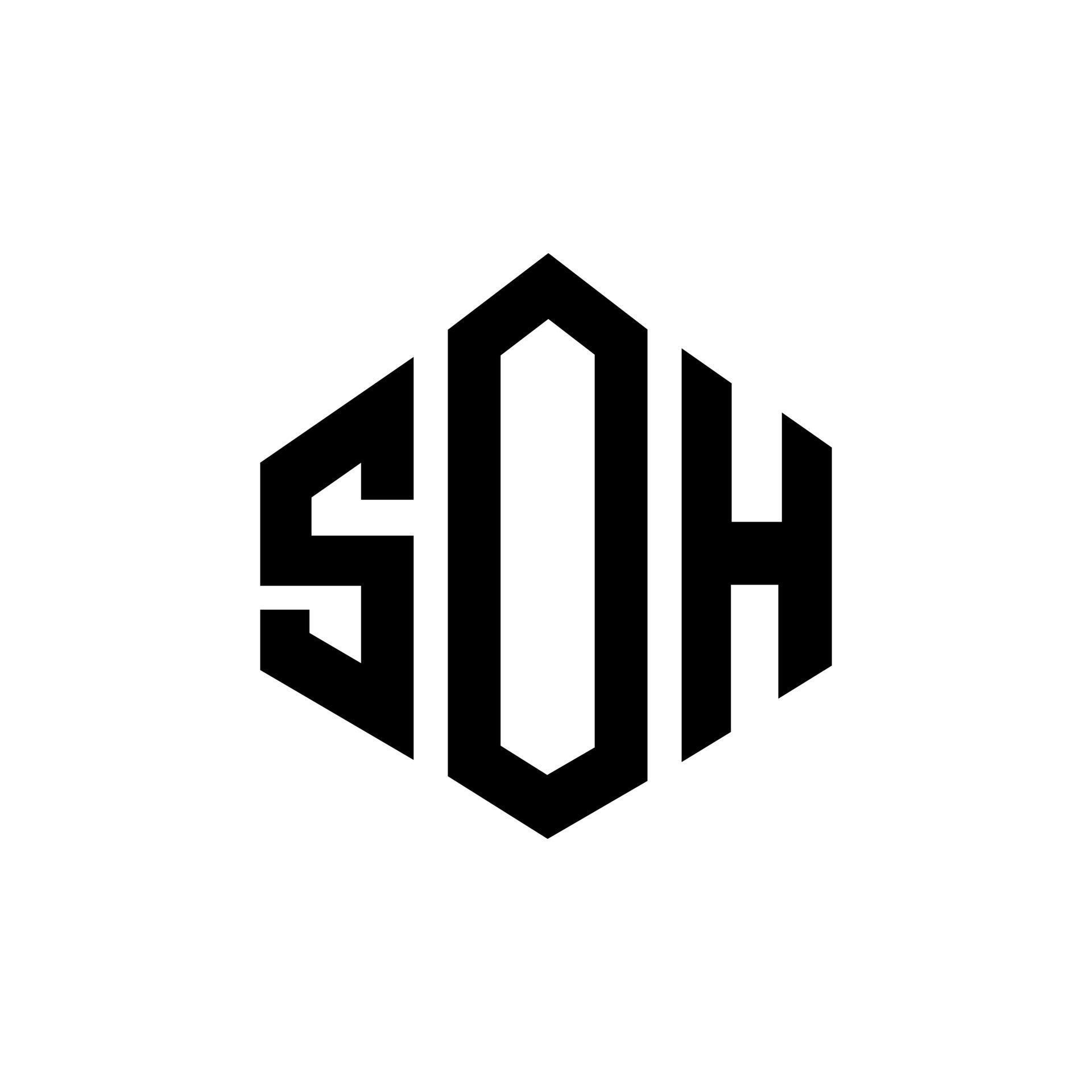 diseño de logotipo de letra soh con forma de polígono. soh polígono y