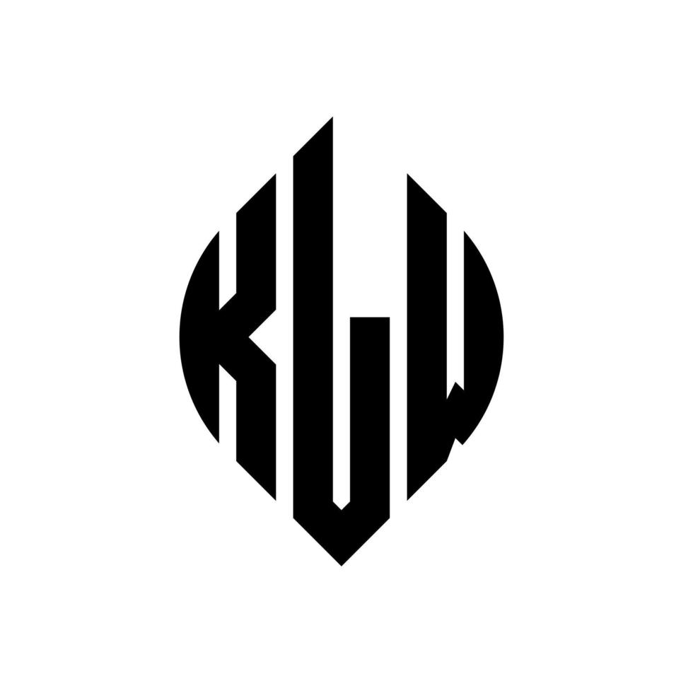 diseño de logotipo de letra de círculo klw con forma de círculo y elipse. klw letras elipses con estilo tipográfico. las tres iniciales forman un logo circular. klw círculo emblema resumen monograma letra marca vector. vector