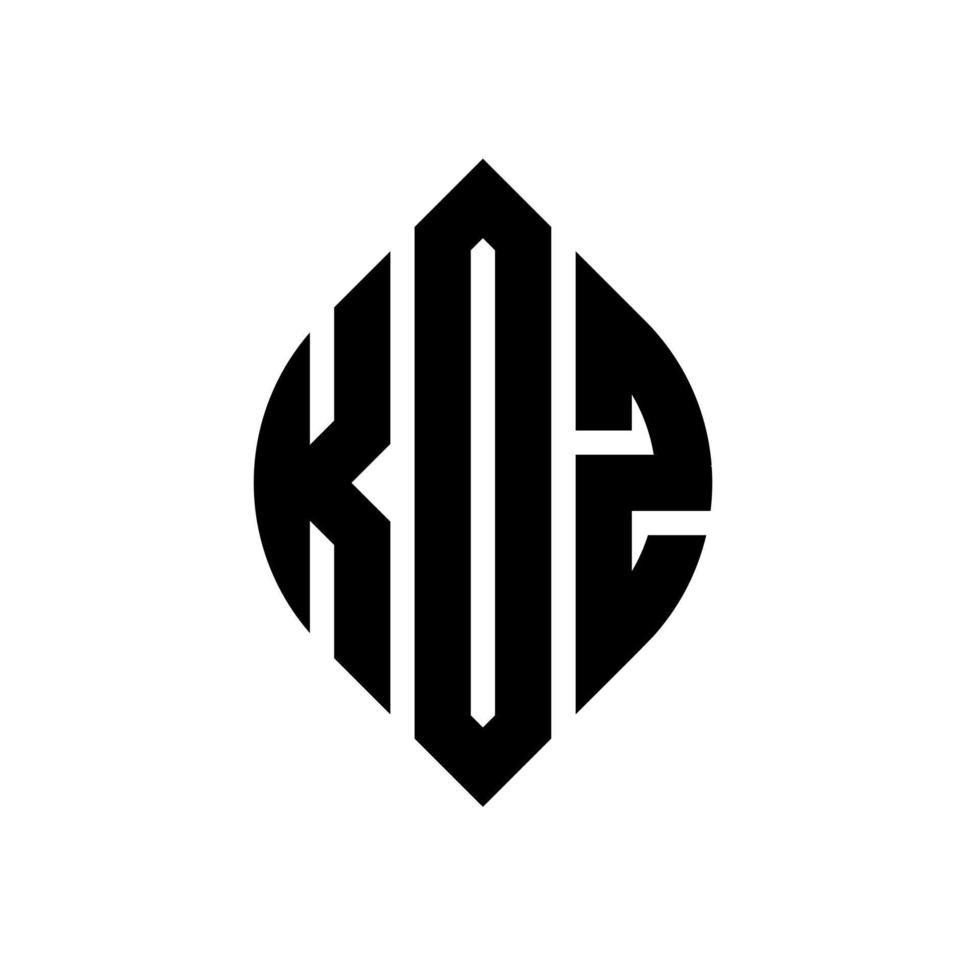 diseño de logotipo de letra de círculo koz con forma de círculo y elipse. letras elipses koz con estilo tipográfico. las tres iniciales forman un logo circular. vector de marca de letra de monograma abstracto del emblema del círculo de koz.