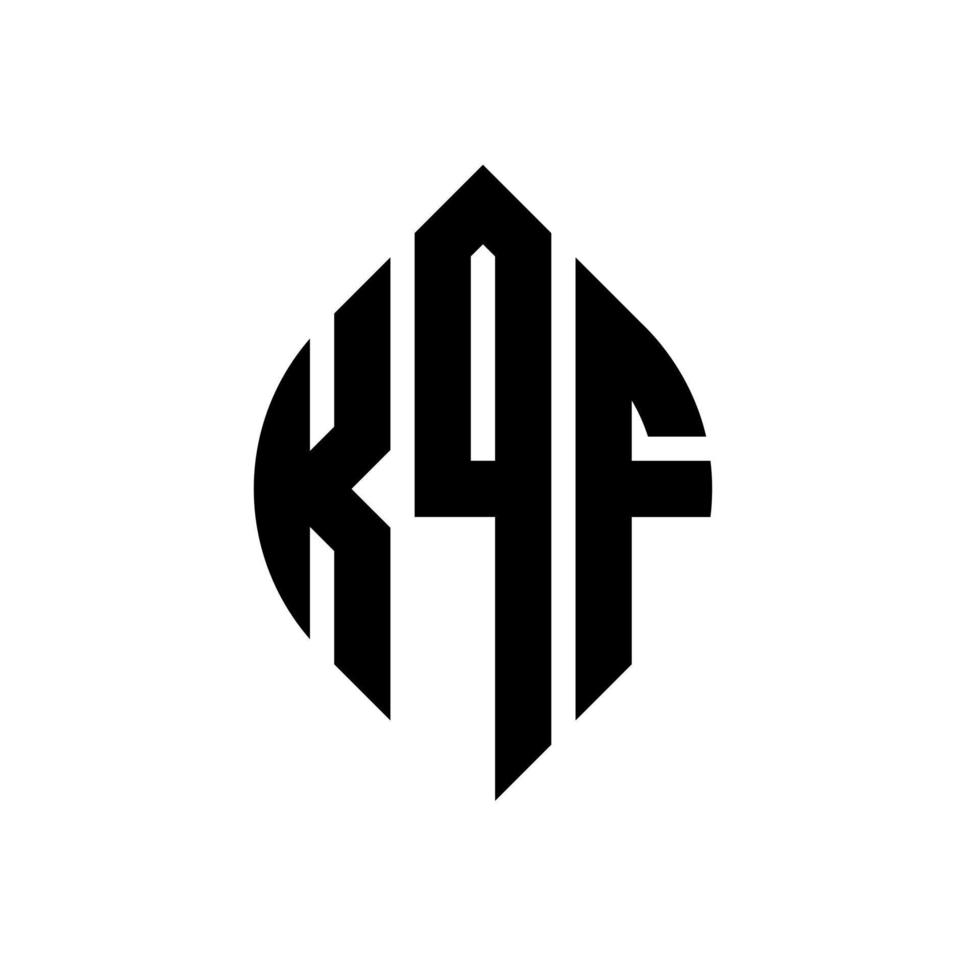 diseño de logotipo de letra de círculo kqf con forma de círculo y elipse. kqf letras elipses con estilo tipográfico. las tres iniciales forman un logo circular. vector de marca de letra de monograma abstracto del emblema del círculo kqf.