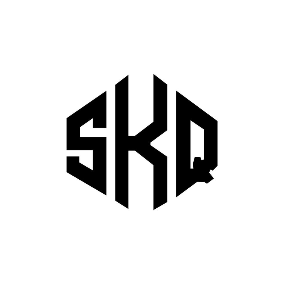 diseño de logotipo de letra skq con forma de polígono. diseño de logotipo en forma de cubo y polígono skq. skq hexagon vector logo plantilla colores blanco y negro. Monograma skq, logotipo comercial y inmobiliario.