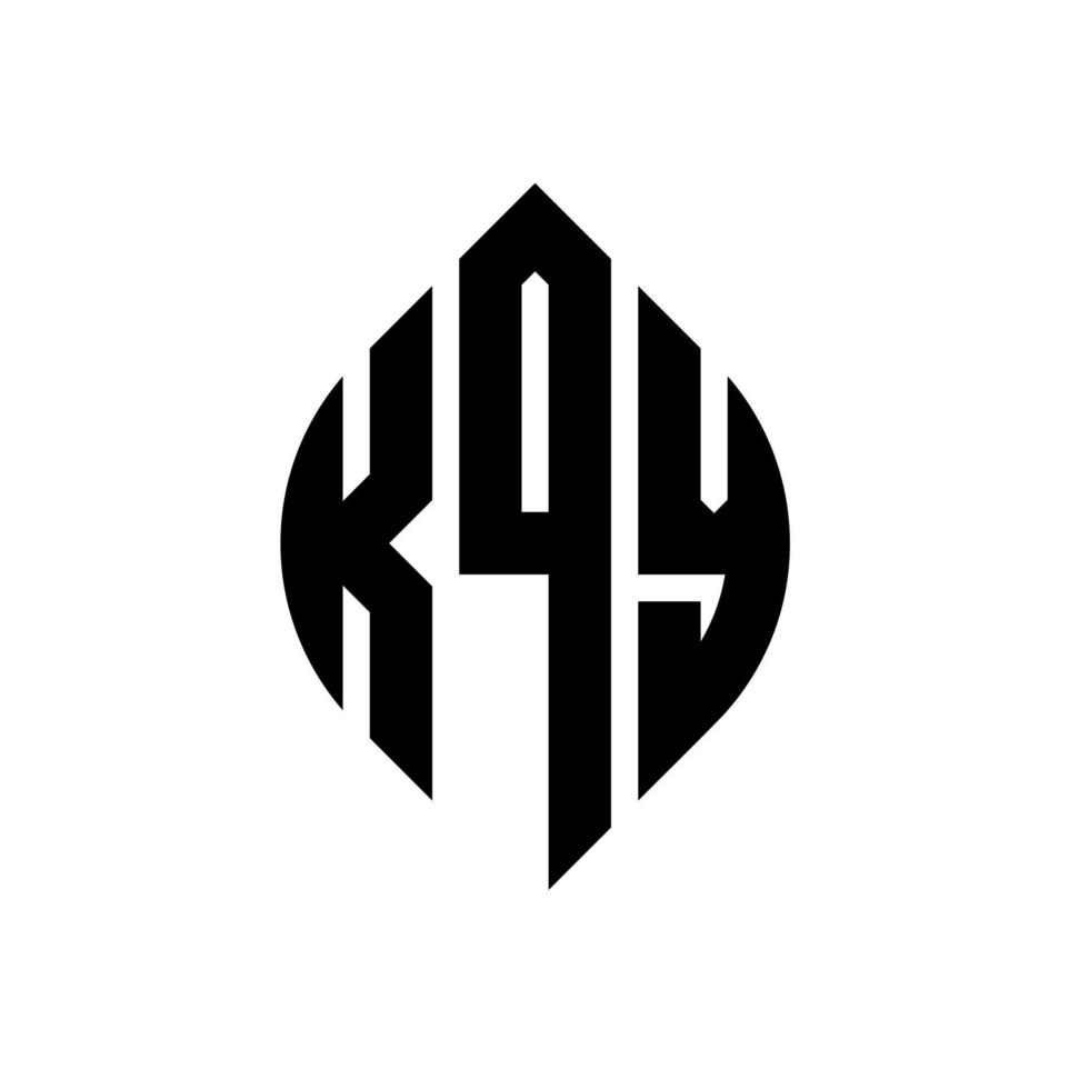 KQY circle letter logo design with circle and ellipse shape. KQY ellipse letters with typographic style. The three initials form a circle logo. KQY Circle Emblem Abstract Monogram Letter Mark Vector. vector