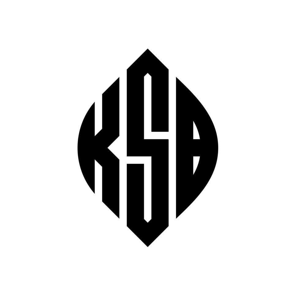 KSB circle letter logo design with circle and ellipse shape. KSB ellipse letters with typographic style. The three initials form a circle logo. KSB Circle Emblem Abstract Monogram Letter Mark Vector. vector