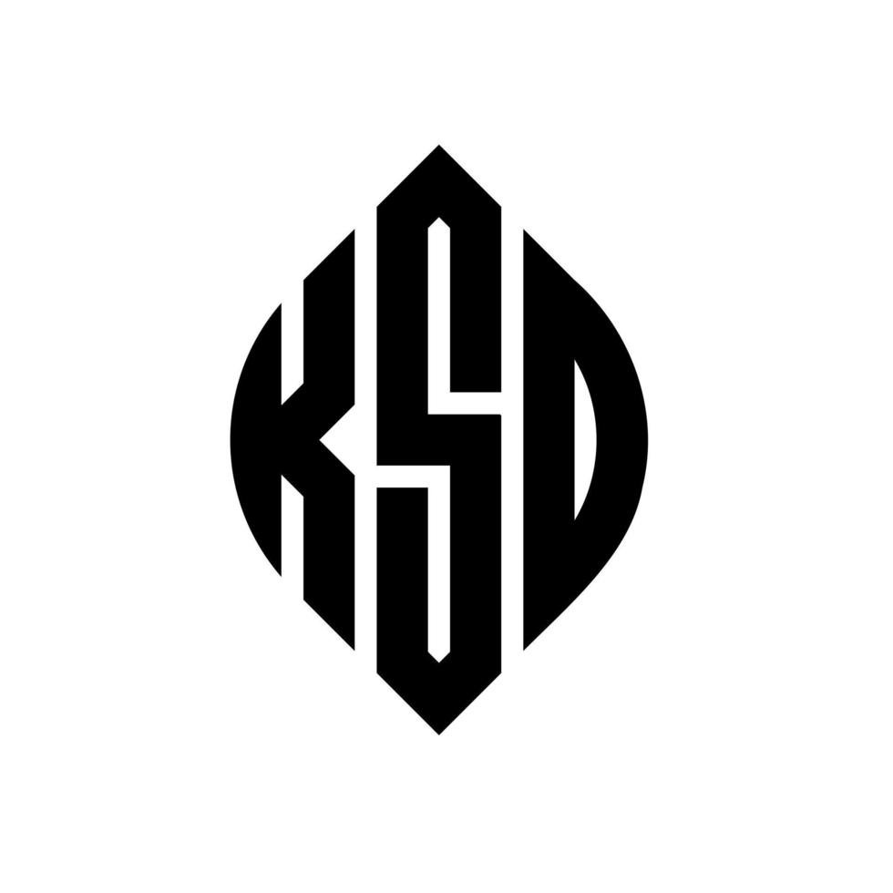 KSD circle letter logo design with circle and ellipse shape. KSD ellipse letters with typographic style. The three initials form a circle logo. KSD Circle Emblem Abstract Monogram Letter Mark Vector. vector