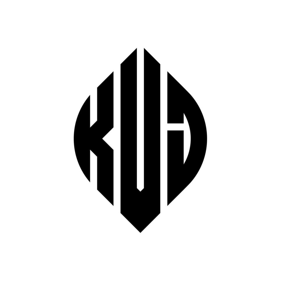 diseño de logotipo de letra circular kvj con forma de círculo y elipse. kvj letras elipses con estilo tipográfico. las tres iniciales forman un logo circular. kvj círculo emblema resumen monograma letra marca vector. vector