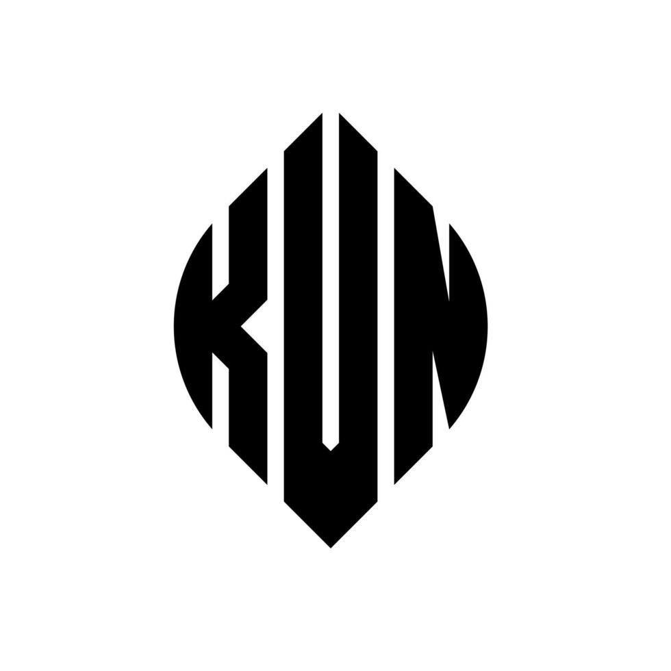 diseño de logotipo de letra de círculo kvn con forma de círculo y elipse. kvn letras elipses con estilo tipográfico. las tres iniciales forman un logo circular. vector de marca de letra de monograma abstracto del emblema del círculo kvn.