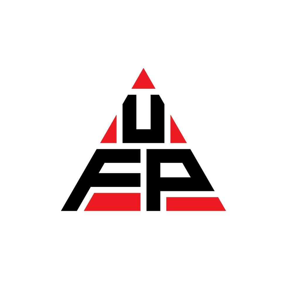 diseño de logotipo de letra triangular ufp con forma de triángulo. monograma de diseño del logotipo del triángulo ufp. plantilla de logotipo de vector de triángulo ufp con color rojo. logotipo triangular ufp logotipo simple, elegante y lujoso.