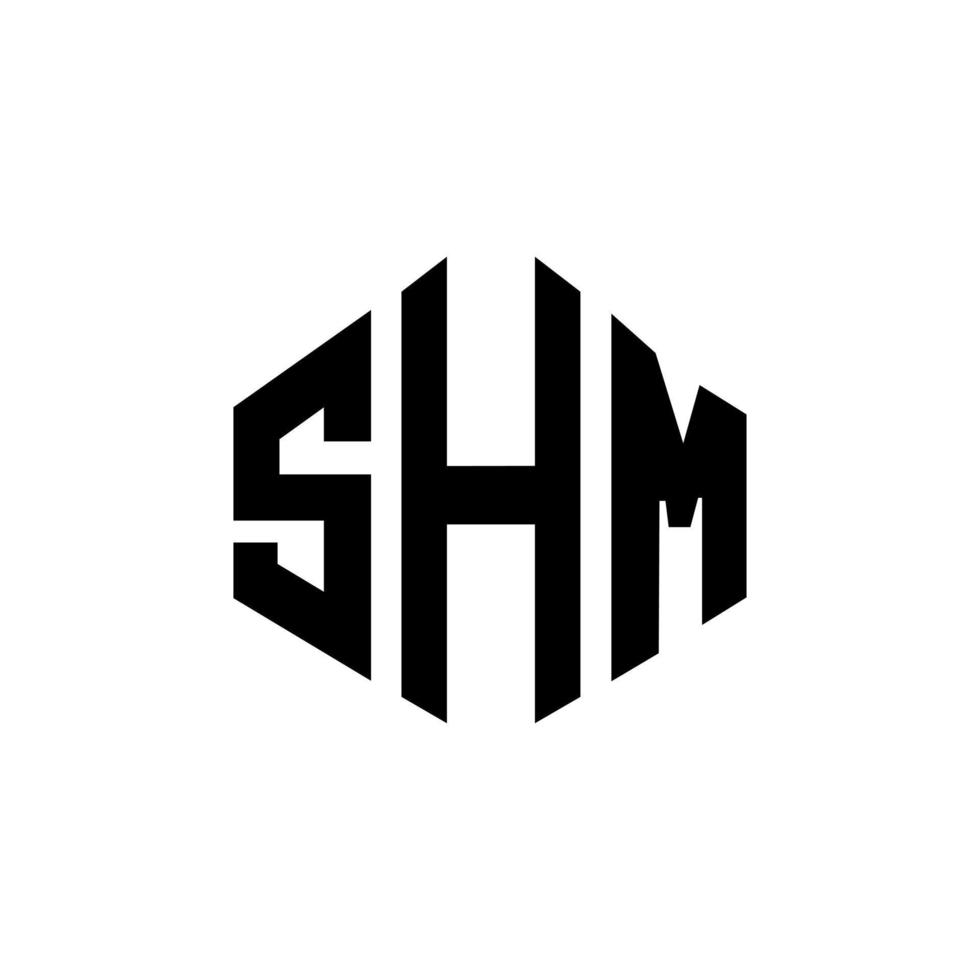 SHM letter logo design with polygon shape. SHM polygon and cube shape logo design. SHM hexagon vector logo template white and black colors. SHM monogram, business and real estate logo.