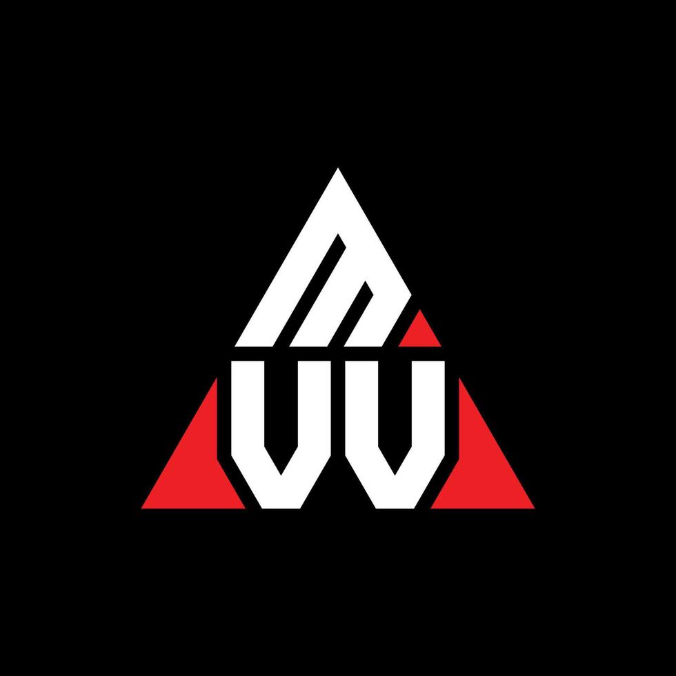 Diseño de logotipo de letra triangular mvv con forma de triángulo. monograma de diseño de logotipo de triángulo mvv. plantilla de logotipo de vector de triángulo mvv con color rojo. logotipo triangular mvv logotipo simple, elegante y lujoso.